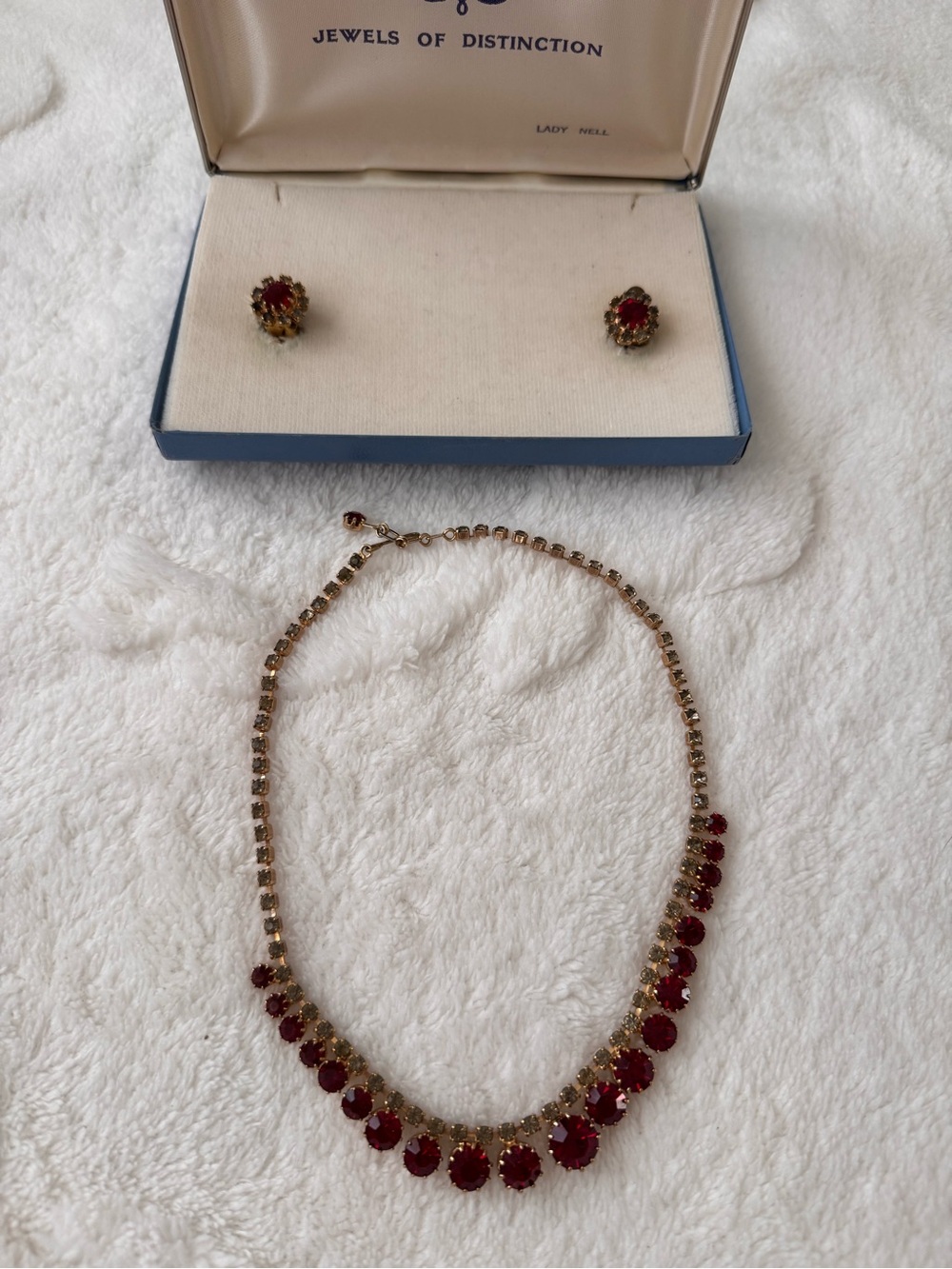Gold-Tone Rhinestone Necklace & Earring Set